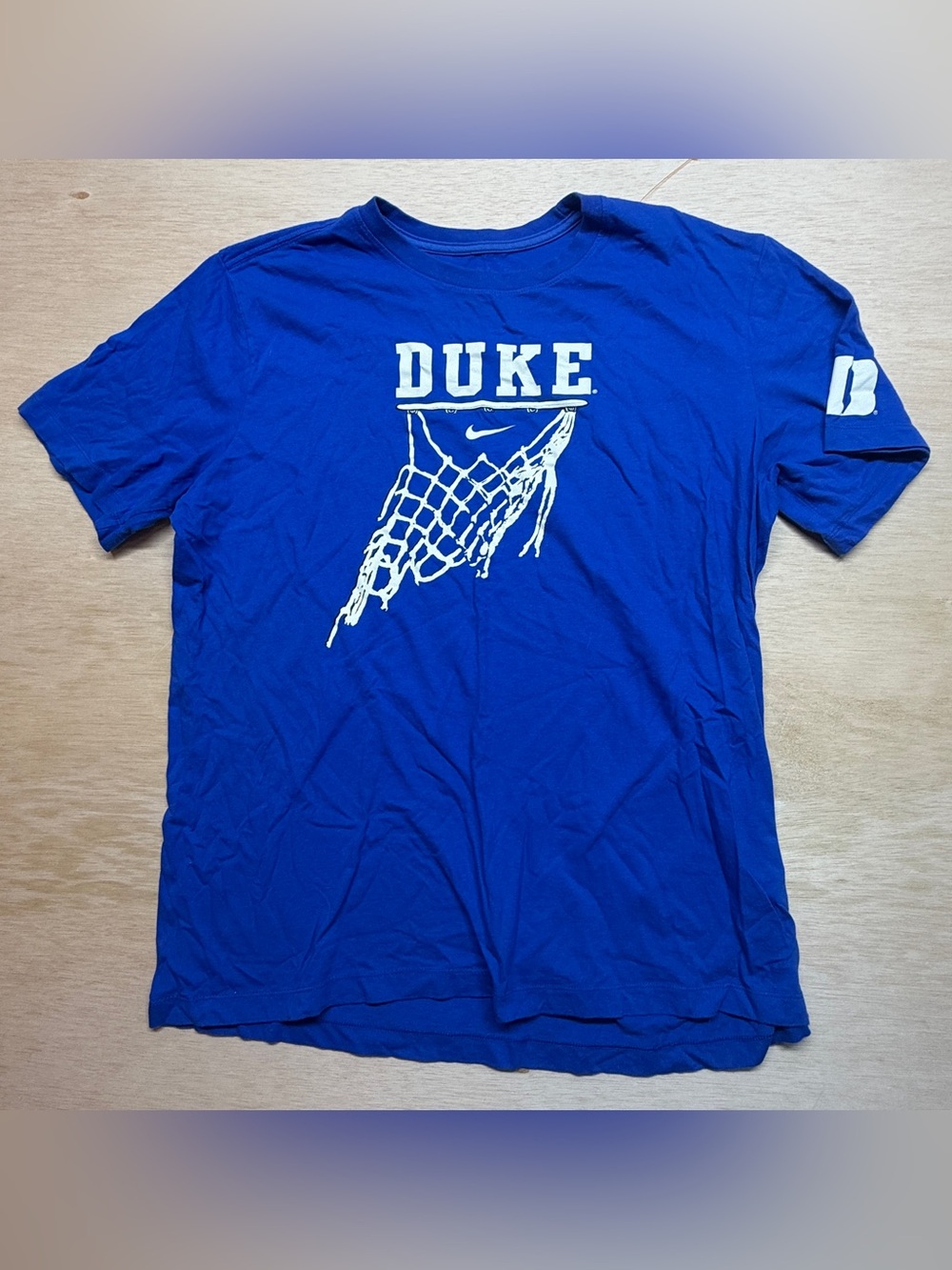 Nike Duke Blue Devils Basketball T-Shirt Mens Size Large Blue Hoop Net Graphic